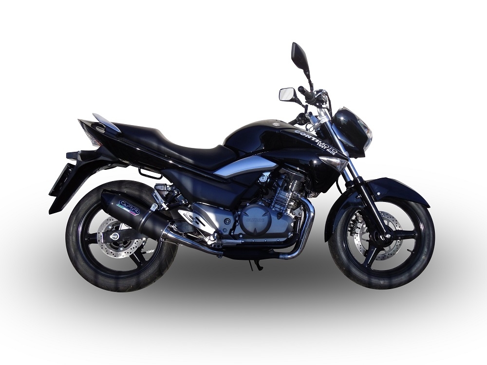 Exhaust compatible with Suzuki Gw 250 F Inazuma 2012-2017, Furore Poppy, Dual racing slip-on exhaust including link pipes