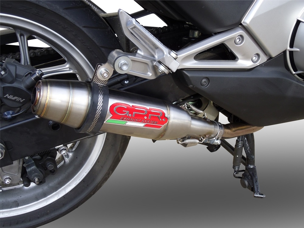 Esapament GPR compatibil cu Honda Integra 700 2012 Evacuare slip-on omologata, inclusiv db killer detașabil și cot de legătură,Deeptone Inox