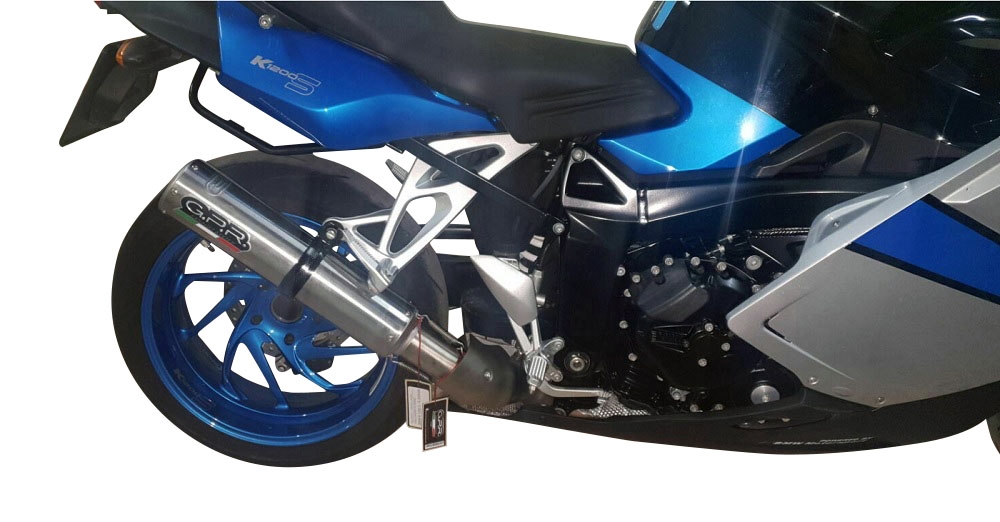 Esapament GPR compatibil cu Bmw K 1200 S -R 2004 Evacuare slip-on omologata, inclusiv db killer detașabil, cot de legătură și catalizator,M3 Inox 