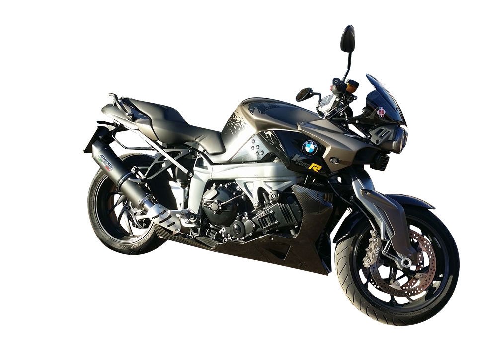 Esapament GPR compatibil cu Bmw K 1300 S -R  2009 Evacuare slip-on omologata, inclusiv db killer detașabil și cot de legătură,Furore Nero