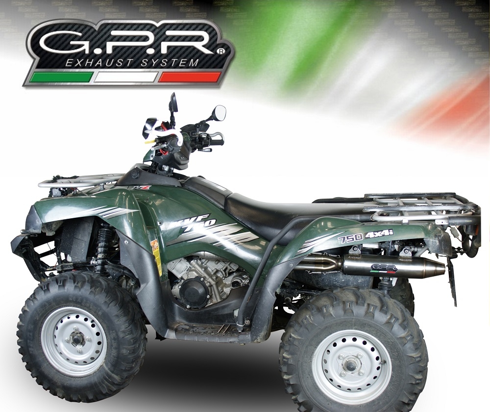 Exhaust compatible with Kawasaki KVF 750 2005-2011, Deeptone Atv, Homologated legal full system exhaust, including removable db killer