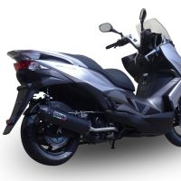 Exhaust compatible with Hyosung Comet 650 Gt - R 2004-2016, Furore Nero, Homologated legal bolt-on silencer including removable db killer