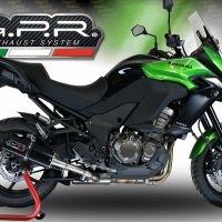 Esapament GPR compatibil cu Kawasaki Versys 1000 I.E. 2017 Evacuare slip-on omologata, inclusiv db killer detașabil și cot de legătură,Furore Evo4 Nero
