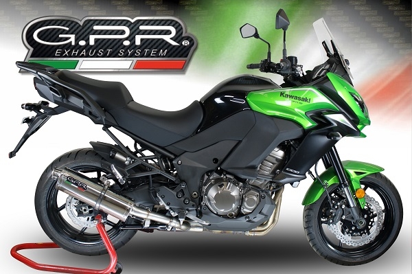 Esapament GPR compatibil cu Kawasaki Versys 1000 I.E. 2015 Evacuare slip-on omologata, inclusiv db killer detașabil și cot de legătură,Trioval