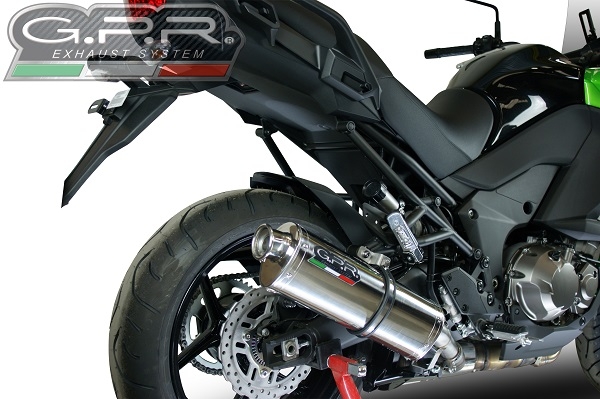 Esapament GPR compatibil cu Kawasaki Versys 1000 I.E. 2015 Evacuare slip-on omologata, inclusiv db killer detașabil și cot de legătură,Trioval