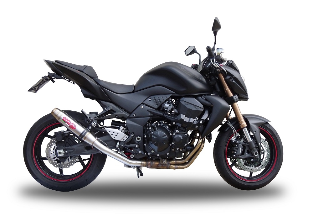 Exhaust compatible with Kawasaki Z 750 - R 2007-2014, Deeptone Inox, Homologated legal slip-on exhaust including removable db killer and link pipe