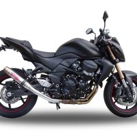 Exhaust compatible with Kawasaki Z 750 - R 2007-2014, Deeptone Inox, Homologated legal slip-on exhaust including removable db killer and link pipe
