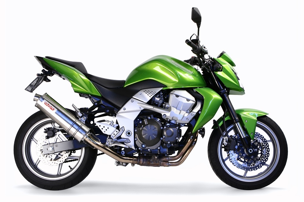 Exhaust compatible with Kawasaki Z 750 - R 2007-2014, Trioval, Homologated legal slip-on exhaust including removable db killer and link pipe