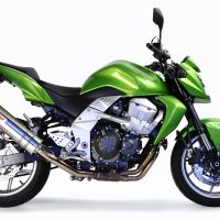 Exhaust compatible with Kawasaki Z 750 - R 2007-2014, Trioval, Homologated legal slip-on exhaust including removable db killer and link pipe