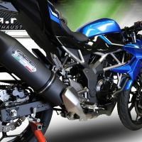 Esapament GPR compatibil cu Kawasaki Ninja 125 2021 Evacuare slip-on omologata, inclusiv db killer detașabil și cot de legătură,Furore Evo4 Nero