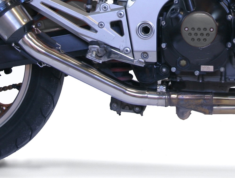 Esapament GPR compatibil cu Kawasaki Z1000 2003 Evacuare cu dublă omologare legală, inclusiv db killers și coturi de legătură detașabile,M3 Inox 