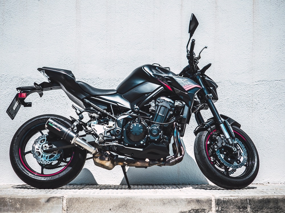Esapament GPR compatibil cu Kawasaki Z 900 E 2020 Evacuare slip-on omologata, inclusiv db killer detașabil și cot de legătură,M3 Black Titanium