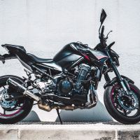 Esapament GPR compatibil cu Kawasaki Z 900 E 2020 Evacuare slip-on omologata, inclusiv db killer detașabil și cot de legătură,M3 Black Titanium
