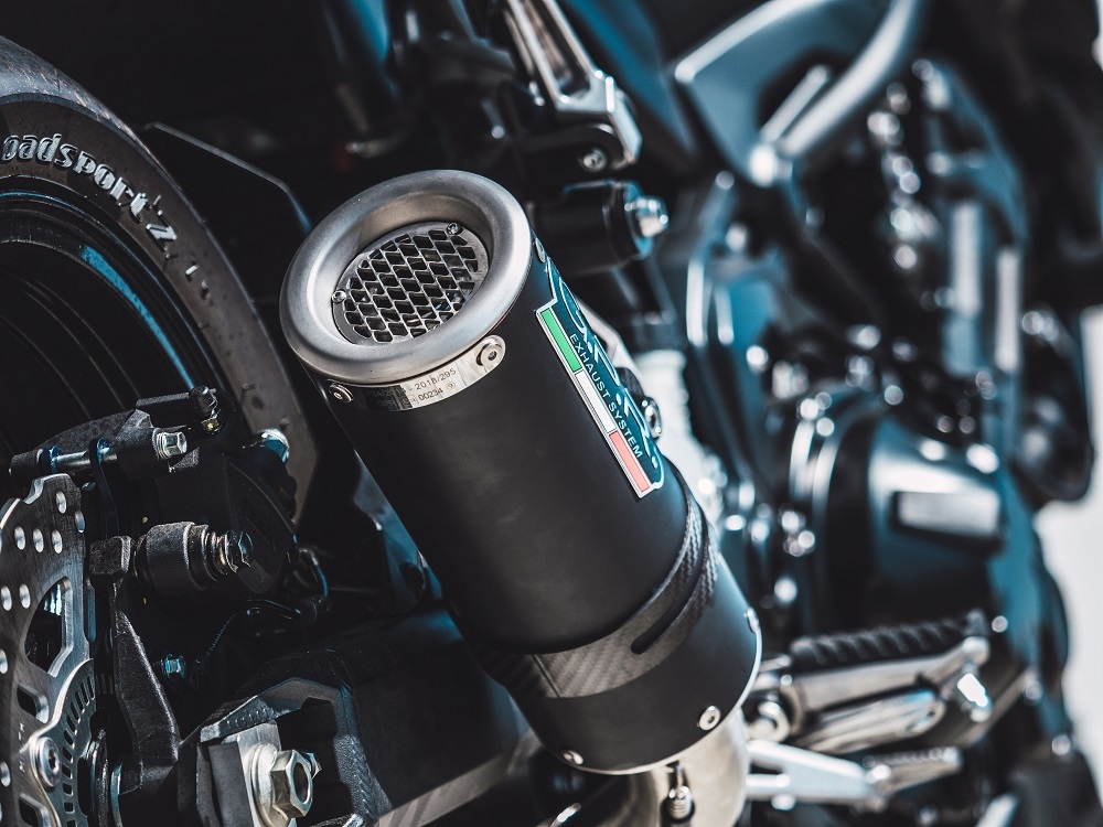 Esapament GPR compatibil cu Kawasaki Z 900 E 2020 Evacuare slip-on omologata, inclusiv db killer detașabil și cot de legătură,M3 Black Titanium
