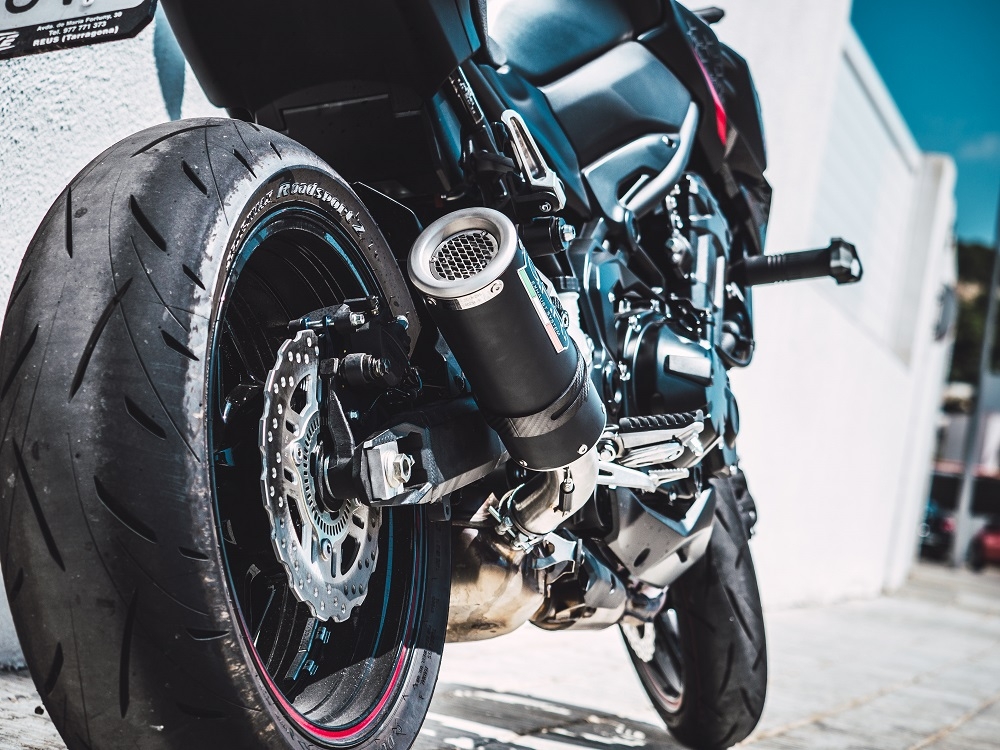 Esapament GPR compatibil cu Kawasaki Z 900 E 2020 Evacuare slip-on omologata, inclusiv db killer detașabil și cot de legătură,M3 Black Titanium