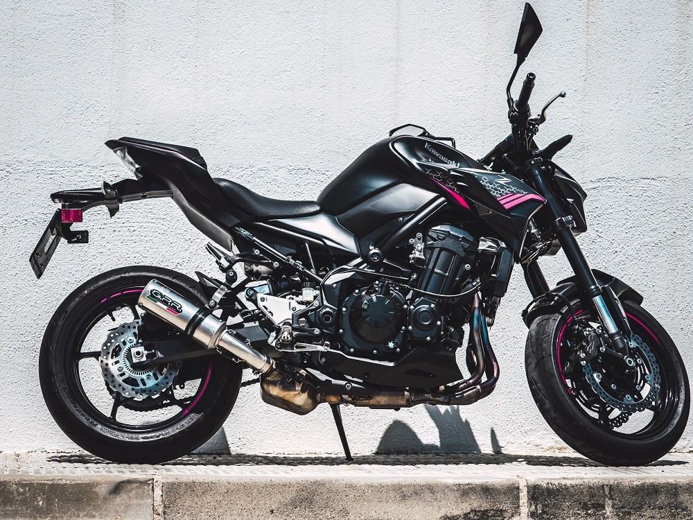 Esapament GPR compatibil cu Kawasaki Z 900 2017 Evacuare slip-on omologata, inclusiv db killer detașabil și cot de legătură,M3 Inox 