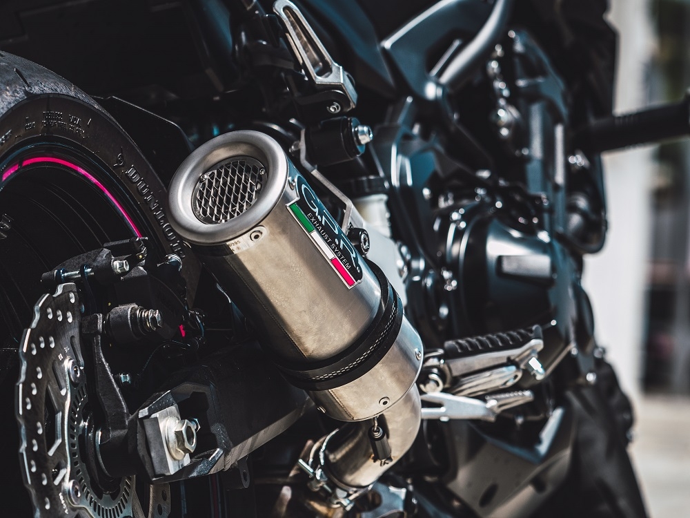 Esapament GPR compatibil cu Kawasaki Z 900 2017 Evacuare slip-on omologata, inclusiv db killer detașabil și cot de legătură,M3 Inox 