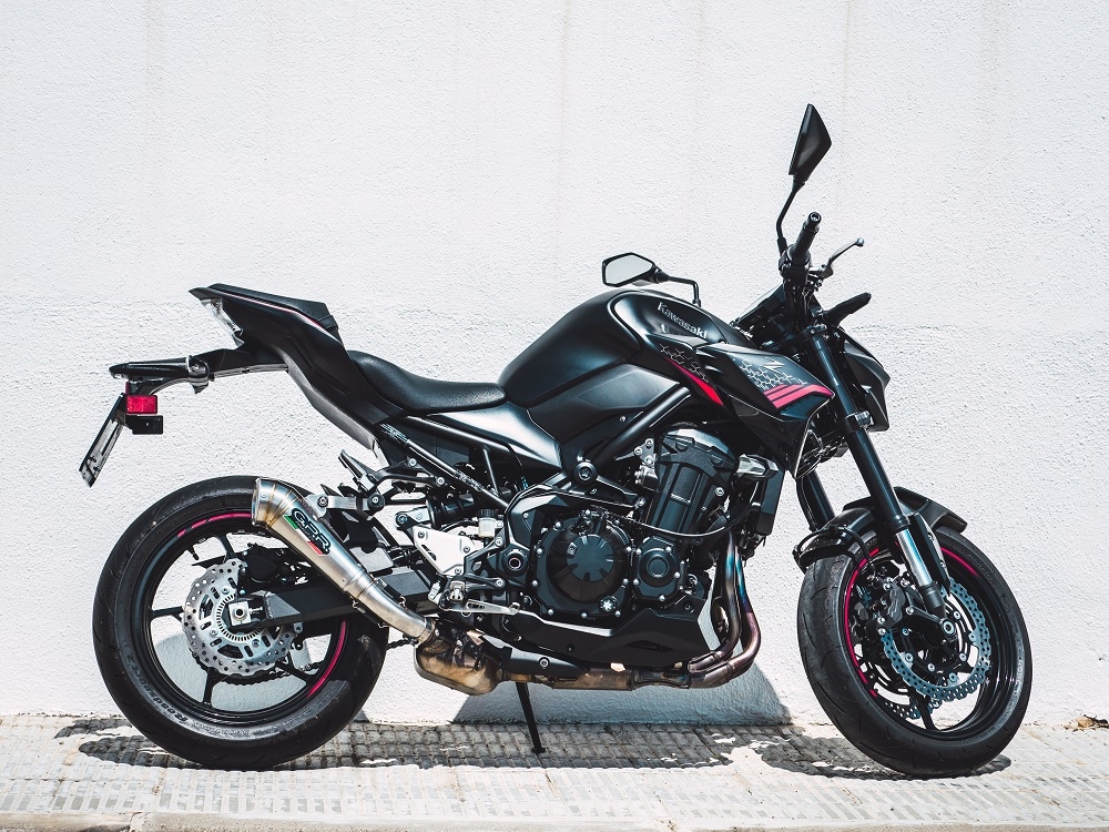 Exhaust compatible with Kawasaki Z 900 2017-2019, Powercone Evo, Homologated legal slip-on exhaust including removable db killer and link pipe