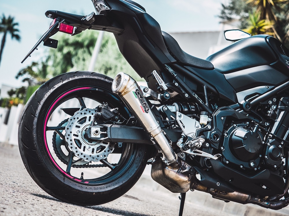 Exhaust compatible with Kawasaki Z 900 2017-2019, Powercone Evo, Homologated legal slip-on exhaust including removable db killer and link pipe