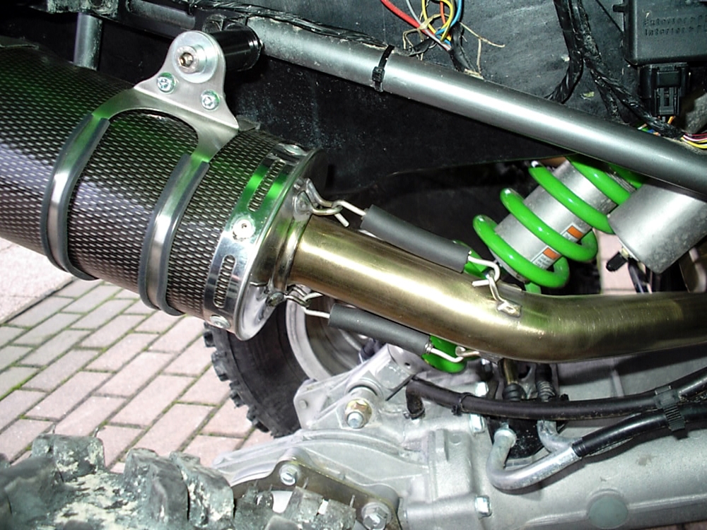 Esapament GPR compatibil cu Kawasaki Kfx 700 2004 Sistem legal de evacuare complet omologat, inclusiv Evacuari duble și db killer detașabile,Deeptone Atv