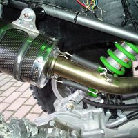 Esapament GPR compatibil cu Kawasaki Kfx 700 2004 Sistem legal de evacuare complet omologat, inclusiv Evacuari duble și db killer detașabile,Deeptone Atv