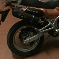 Esapament GPR compatibil cu Kawasaki Kle 500 1991 Evacuare slip-on omologata, inclusiv db killer detașabil și cot de legătură,Furore Poppy