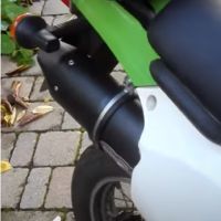 Esapament GPR compatibil cu Kawasaki Klx 650 R  1996 Evacuare slip-on omologata, inclusiv db killer detașabil și cot de legătură,Furore Nero
