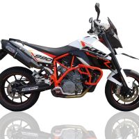 Esapament GPR compatibil cu Ktm Lc8 Smt 990 2008 Evacuari de zgomot cu șuruburi legale omologate duble, inclusiv db killer și catalizatori detașabili,Furore Nero