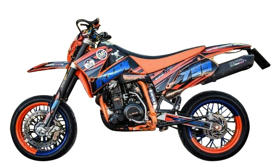 Exhaust compatible with Ktm EGS Adventure - LC4 1999-2003, Furore Nero, Homologated legal slip-on exhaust including removable db killer and link pipe