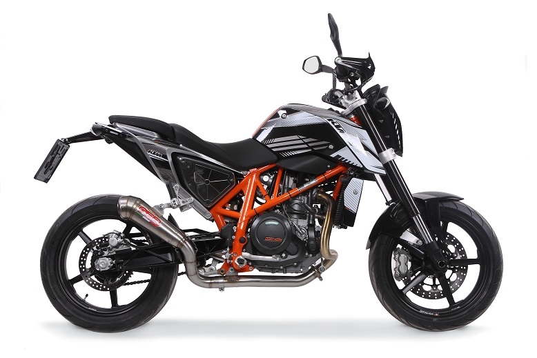 Esapament GPR compatibil cu Ktm Duke 690 2017 Evacuare slip-on omologata, inclusiv db killer detașabil și cot de legătură,Powercone Evo