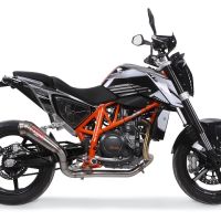 Esapament GPR compatibil cu Ktm Duke 690 2017 Evacuare slip-on omologata, inclusiv db killer detașabil și cot de legătură,Powercone Evo