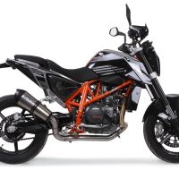 Esapament GPR compatibil cu Ktm Duke 690 2012 Evacuare slip-on omologata, inclusiv db killer detașabil și cot de legătură,New Grand Prix Evo Titanium