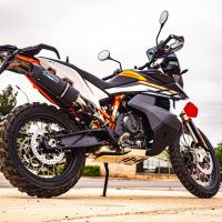 Esapament GPR compatibil cu Husqvarna Norden 901 2022 Evacuare slip-on omologata, inclusiv db killer detașabil și cot de legătură,Furore Evo4 Nero
