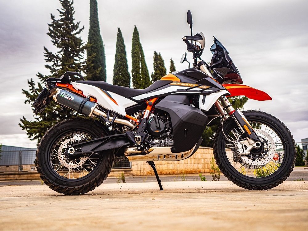Esapament GPR compatibil cu Ktm SMT 890 2023 Evacuare slip-on omologata, inclusiv db killer detașabil și cot de legătură,Dual Poppy