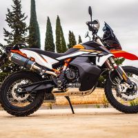 Esapament GPR compatibil cu Ktm SMT 890 2023 Evacuare slip-on omologata, inclusiv db killer detașabil și cot de legătură,Dual Poppy