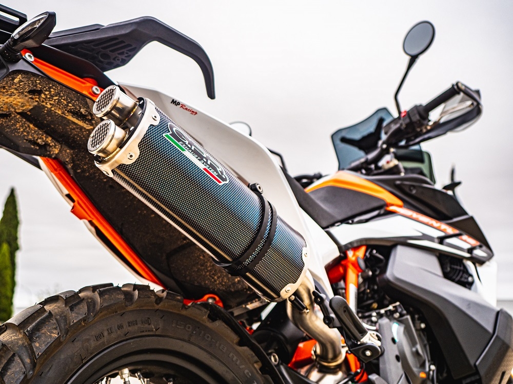 Esapament GPR compatibil cu Ktm SMT 890 2023 Evacuare slip-on omologata, inclusiv db killer detașabil și cot de legătură,Dual Poppy