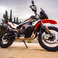Esapament GPR compatibil cu Ktm SMT 890 2023 Evacuare slip-on omologata, inclusiv db killer detașabil și cot de legătură,Dual Poppy