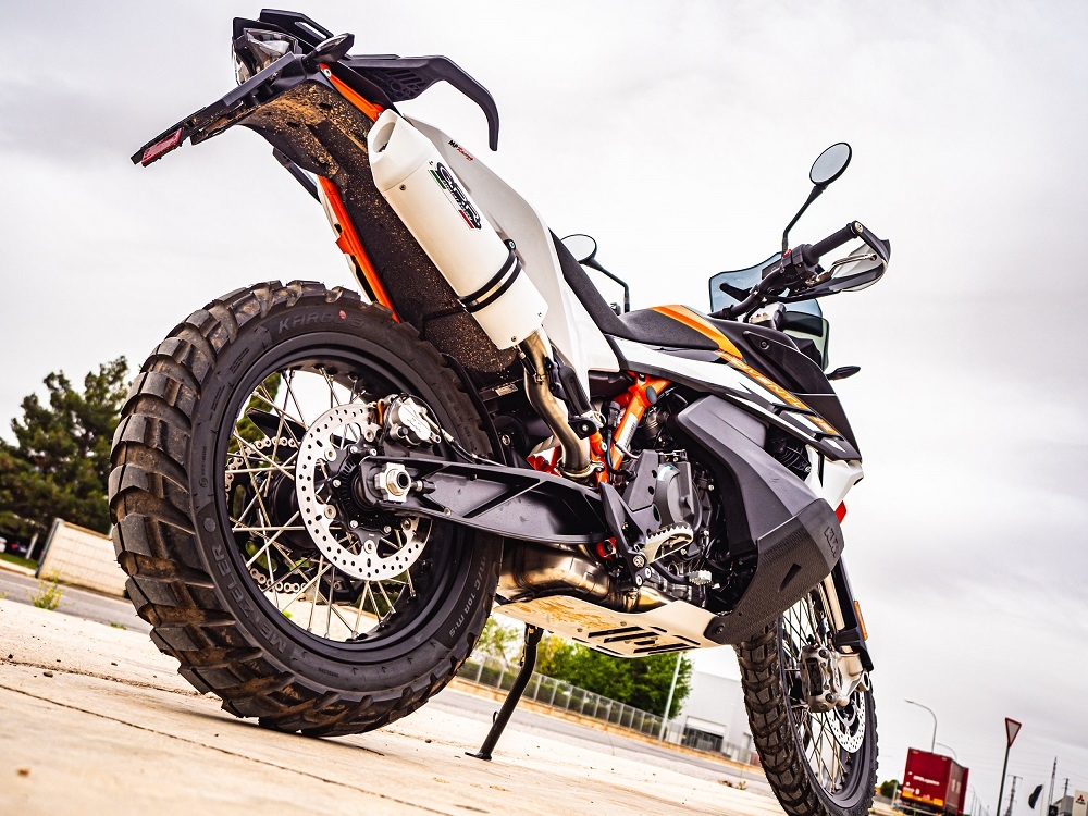 Exhaust compatible with Ktm SMT 890 2023-2024, Albus Evo4, Homologated legal slip-on exhaust including removable db killer and link pipe