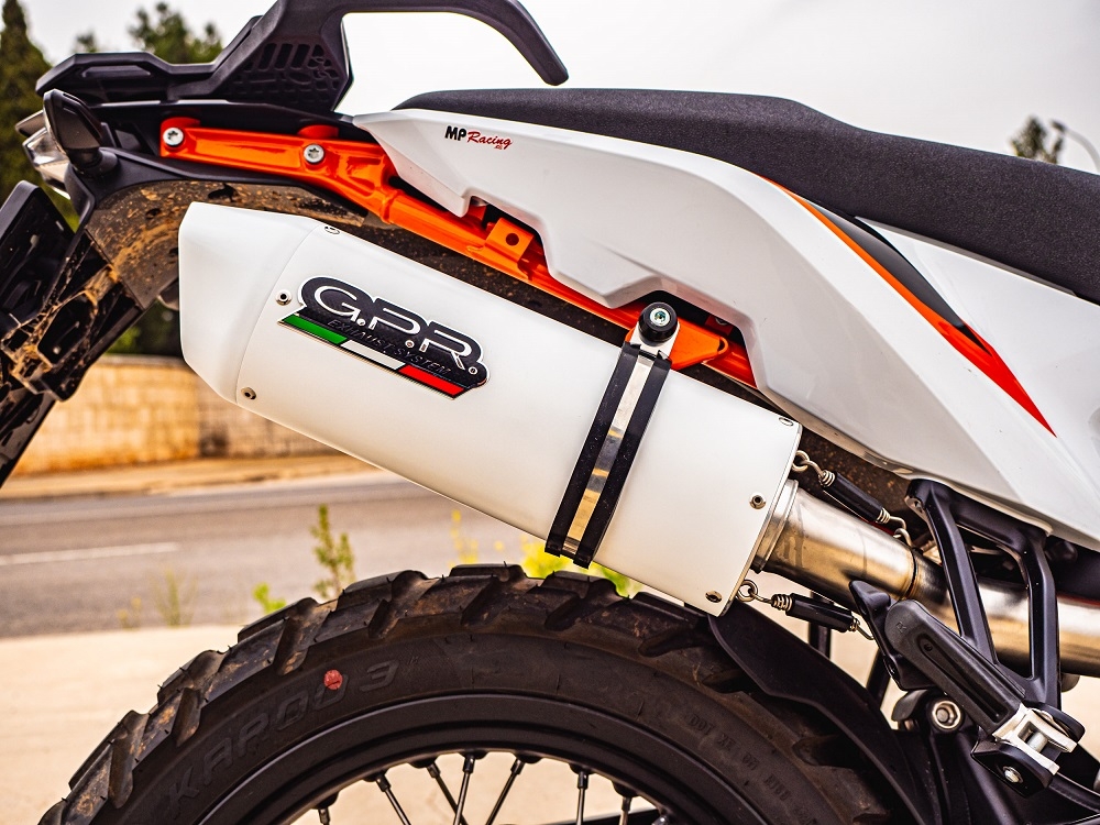 Exhaust compatible with Ktm Duke 890 2021-2024, Albus Evo4, Homologated legal slip-on exhaust including removable db killer and link pipe
