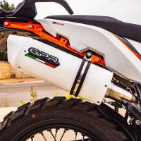Exhaust compatible with Ktm Duke 890 2021-2024, Albus Evo4, Homologated legal slip-on exhaust including removable db killer and link pipe