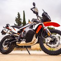 Exhaust compatible with Ktm SMT 890 2023-2024, Albus Evo4, Homologated legal slip-on exhaust including removable db killer and link pipe