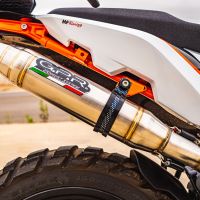 Exhaust compatible with Ktm Adventure 890 2020-2024, Deeptone Inox, Racing slip-on exhaust including link pipe