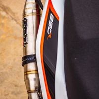 Exhaust compatible with Ktm Duke 890 2021-2024, Deeptone Inox, Racing slip-on exhaust including link pipe