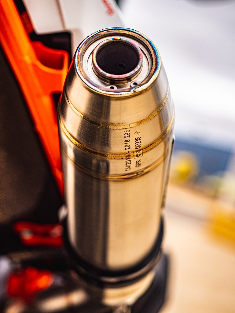 Exhaust compatible with Ktm Adventure 890 2020-2024, Deeptone Inox, Racing slip-on exhaust including link pipe