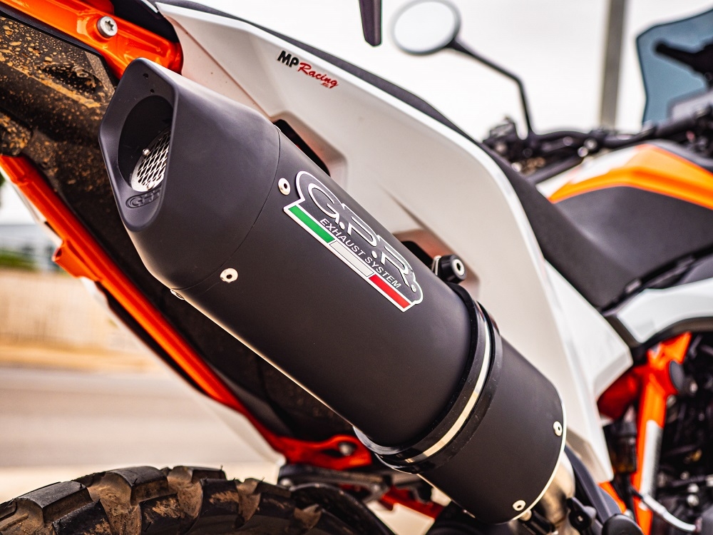 Esapament GPR compatibil cu Husqvarna Norden 901 2022 Evacuare slip-on omologata, inclusiv db killer detașabil și cot de legătură,Furore Evo4 Nero