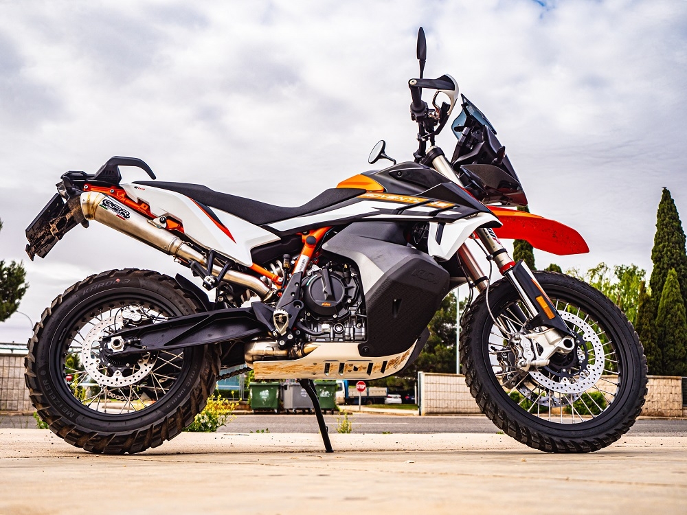 Esapament GPR compatibil cu Ktm Adventure 890 2021 Evacuare slip-on omologata, inclusiv db killer detașabil și cot de legătură,Powercone Evo