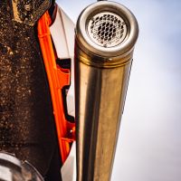 Exhaust compatible with Ktm Duke 890 2021-2024, Deeptone Inox, Racing slip-on exhaust including link pipe