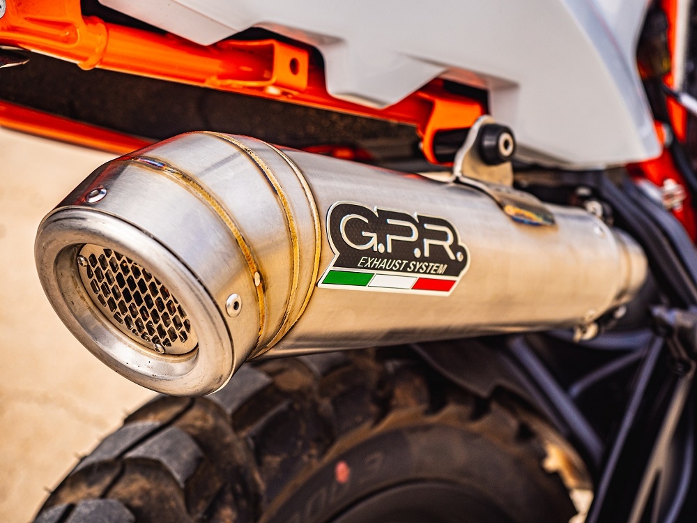 Exhaust compatible with Ktm Duke 890 2021-2024, Deeptone Inox, Racing slip-on exhaust including link pipe