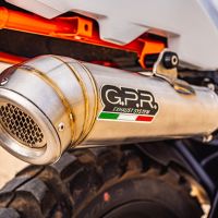 Exhaust compatible with Ktm Duke 890 2021-2024, Deeptone Inox, Racing slip-on exhaust including link pipe