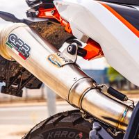 Exhaust compatible with Ktm Duke 890 2021-2024, Deeptone Inox, Racing slip-on exhaust including link pipe